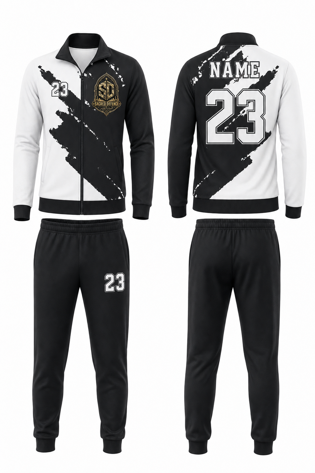 Sort Hvid Tracksuit